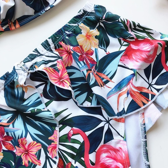 B2G1♦️⛱🦩O Ring Floral Ruffle Bikini Set Swimwear - Picture 5 of 5